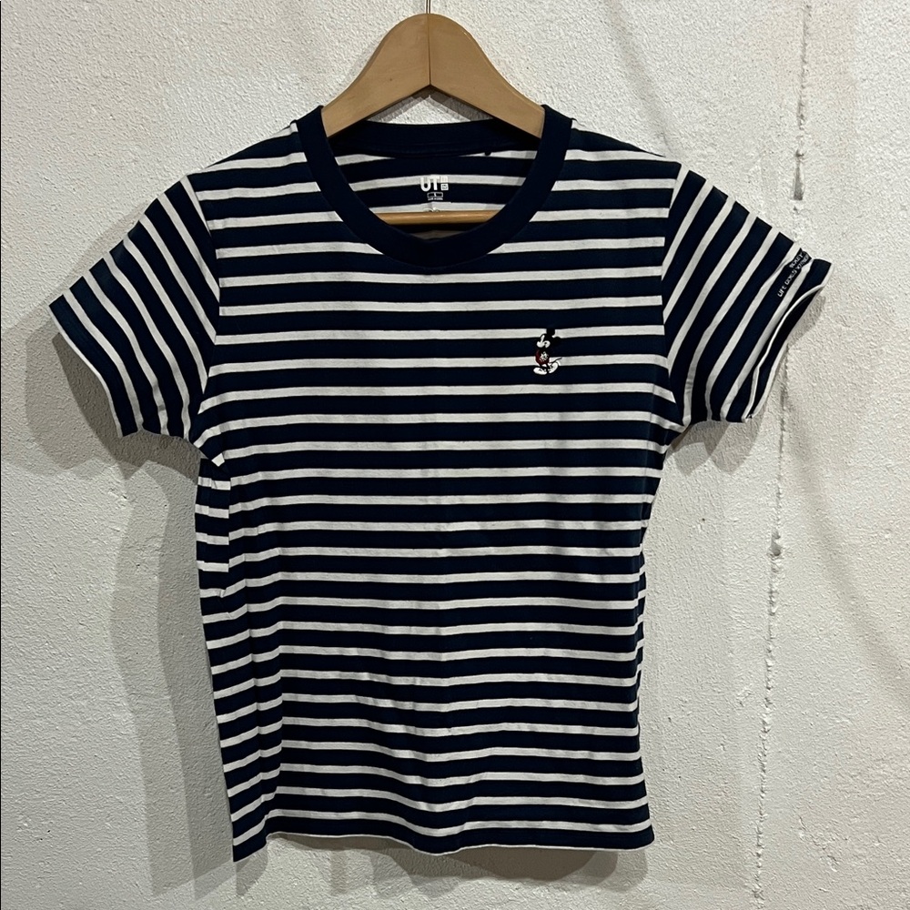 Uniqlo Mickey Cropped Striped t-shirt